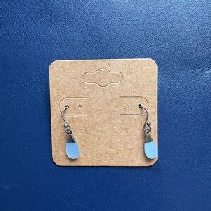 blue & silver teardrop earrings